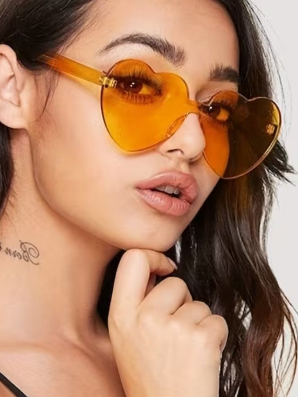 Amber Hear Rimless Sunglasses